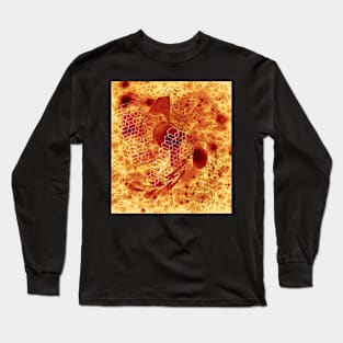 Alien bee hive in orange space Long Sleeve T-Shirt